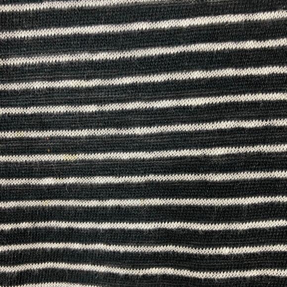 Nwot VINCE Top Women L Linen 100% Black White Stripe Slit-Side Long-Sleeve - Picture 5 of 10